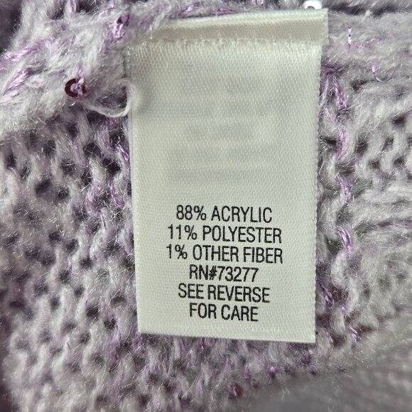 Apt 9 Size XL Bundle of 2 Loose Knit Sweaters Sequin Stripes Round Neck - Picture 13 of 15